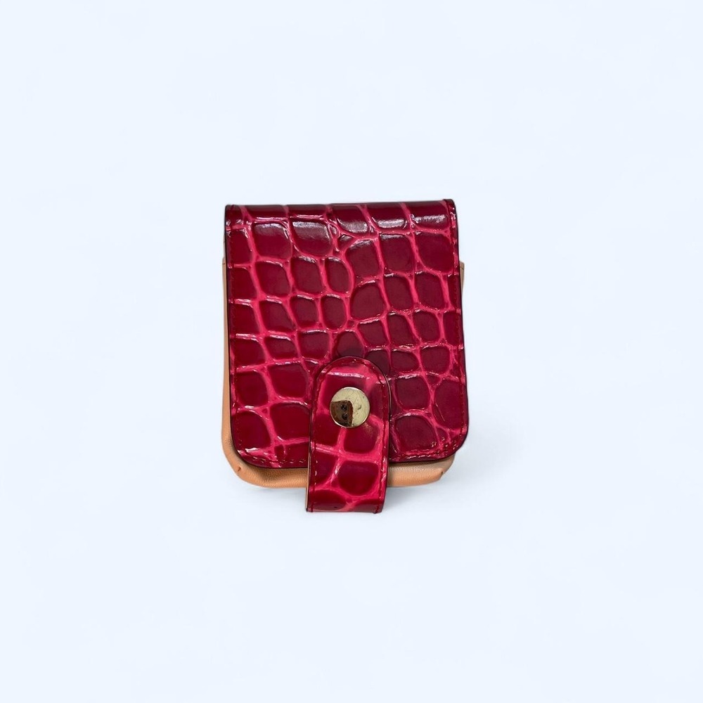 Red croc embossed makeup lipstick case by‎ Cockatoo